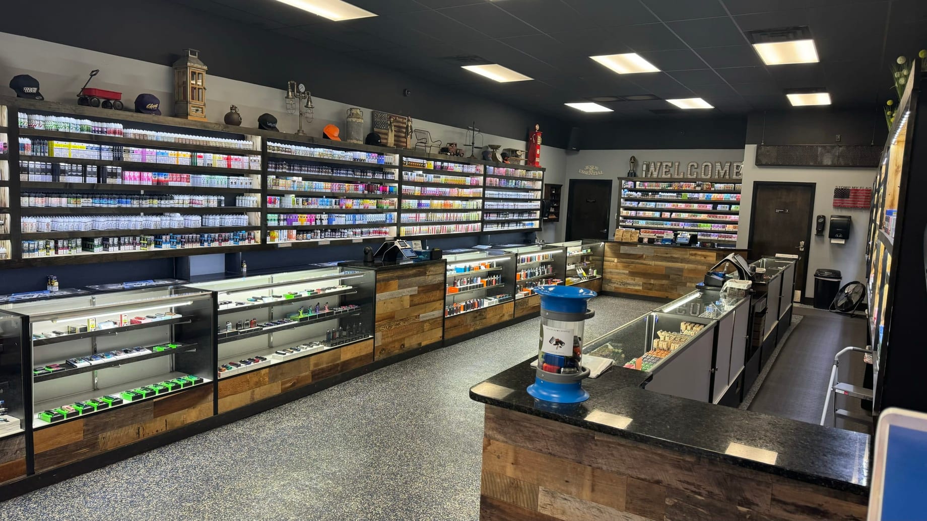 Sevier Vapor sales counter and display cases